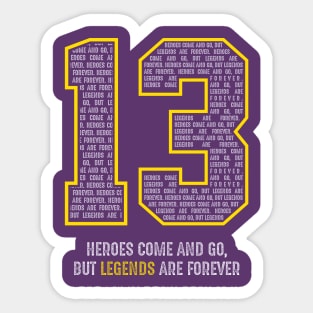 Chamberlain Basketball Legends Los Angeles 13 Sticker